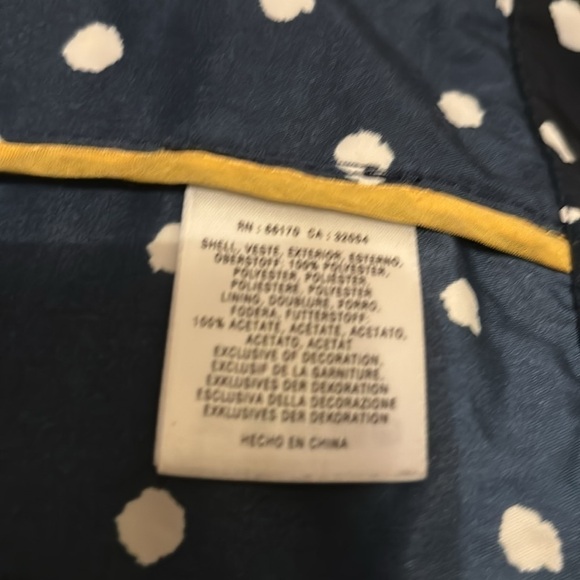 Anthropologie Navy and White Daughters of the Liberation Rain Dotted Anorak - Picture 6 of 6